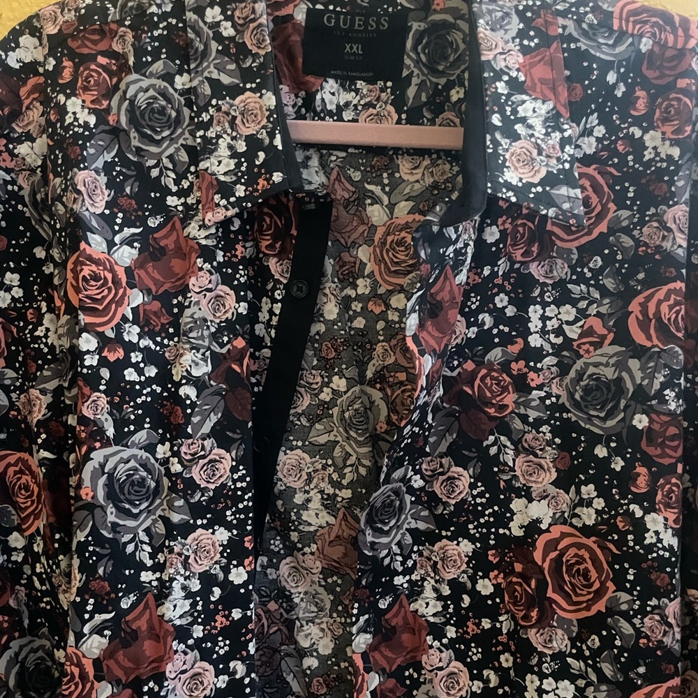 Guess Floral Button-Up Shirt XXL